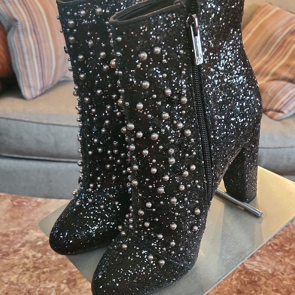 Jessica Simpson Glitter Pearl Heeled Boots